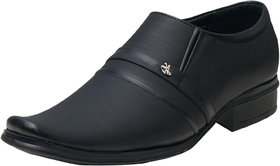 Black Slip on Smart Formals Shoes For Men by 00RA