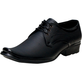 00RA Black With Fine Lining Design lace up formal shoes  for men