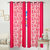 Pink,White Polyester Door Curtain Feet (Combo Of 2)