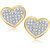 Meenaz Micro Pave Heart Gold & Rhodium Plated Cz Earring T180