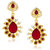 Meenaz Stunning Red Designer Kundan Gold Plated Earring T183