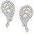 Meenaz Crystal Crush Cz Gold & Rhodium Plated Earring T202