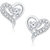 Meenaz Lovely Stud Cz Rhodium Plated Earring T222
