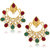 Meenaz Colourfull Cz Gold & Rhodium Plated Earring T223