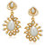 Meenaz Heart Type White Cz Gold & Rhodium Plated Earring T226