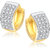 Meenaz Sparkling White 3Line Micro Pave Gold & Rhodium Plated Cz Earring B124