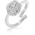 Brass Silver Cz Adjustable Size Ring By Jewelscart.In (JC01000206)