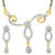 Meenaz Lovely Cz Gold And Rhodium Plated Mangalsutra Set