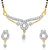Meenaz Exclusive Cz Gold And Rhodium Plated Mangalsutra Set