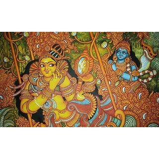 Buy Kerala mural painting - Radha & Krishna Online @ ₹3500 from ShopClues