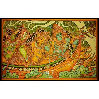 Buy Kerala Mural Painting Krishna Radha On Boat Online