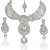 Kriaa Mithya Elegant Design Rodium Necklace Set with Maang Tikka