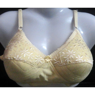 Buy Cotton Foam Padded Bra - Size 36/90 cm Col Beige Online @ ₹115 from  ShopClues