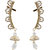 14Fashions Gold Plated Austrian Stone Jhumki Style Drop Ear Cuff Pair - 1303005