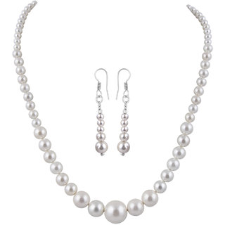 Pearlz Ocean Single Strand Shell Pearl Necklace Set