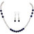 Pearlz Ocean White Shell Pearl And Dyed Lapis Lazuli Necklace Set