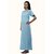 Trendy Comfortable Round neck Light Blue Cotton Half Sleeve Loose Fit Maternity