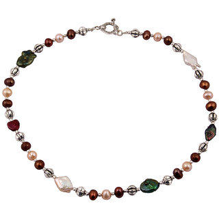                       Pearlz Ocean Whimpy Tales Multi Fresh Water Pearl 18 Inches Necklace                                              
