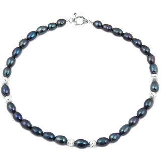                       Pearlz Ocean Voguish Dyed Fresh Water Pearl & Alloy Beads 18 Inches Necklace                                              