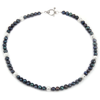                       Pearlz Ocean Mystic Punch Dyed Fresh Water Pearl 18 Inches Necklace                                              