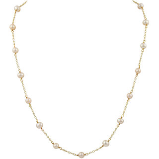                       Pearlz Ocean Orange Fresh Water Pearl 18 Inch Necklace                                              