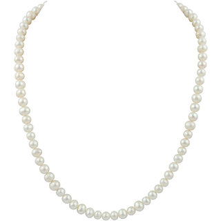                       Pearlz Ocean White Fresh Water Pearl 18 Inch Necklace                                              