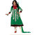 Silkbazar Beautiful Embrodried Green Anarkali Dress Material (SB-1286)