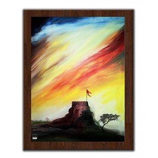 Shivaji Maharaj Fort - Fantasy Landscape Painting