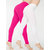 Cotton Lycra Leggings - Pack of 2 White/Pink