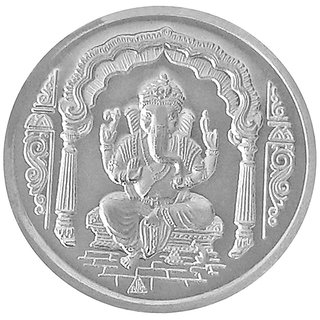 Shri Ganesha with Om Pure 999 Sterling Silver Coin 10 Grams