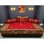 Bright Cotton Diwan Set Patchwork Embroidery - Red DIVAN102-5