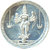 Durga Standing on Buffalo Head Silver Coin - A3045-04