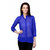 Sierra Women Royal Blue Georgette Mandarin Collor Slim Fit Shirt