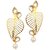 Kriaa Pearl Drop Gold Plated Kundan Earrings - 1305021