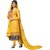 Shopping Queen Elegant Yellow Cotton Semi-Stitched Salwar Suit