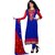 Shopping Queen Elegant Blue Chanderi Semi-Stitched Salwar Suit