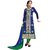 Shopping Queen Blue Chanderi Semi-Stitched Salwar Suit