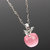 New Fashion Women's Trendy Opal Pink Apple Shape Charm Pendant Necklace