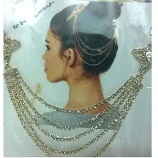 Buy Goldtone Metal Head Chain/ Hair Chain with Diamond and Dangling Stones  Online @ ₹299 from ShopClues