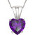 Silver Dew 925 Sterling Silver Valentine Soliatire Heart Amethyst Pendant