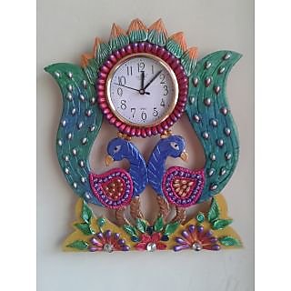 Beautiful Handmade Peacock wall clock at Best Prices ...
