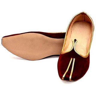 Buy Maroon Mens Velvet Jodhpuri Mojadi