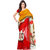 Ambaji Red & White Georgette Printed Saree Without Blouse