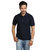 Weardo Navy Blue Plain Polo Neck T-Shirt