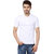 Weardo White Plain Polo Neck T-Shirt
