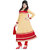 vardhamn Georgette  Chiku Unstitched Anarkali salwar suit dress material
