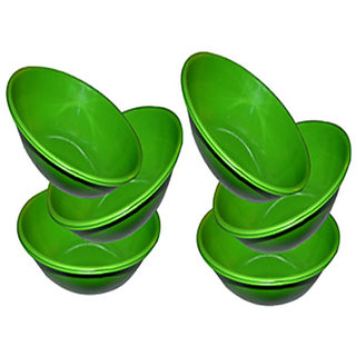 King International- Stainless Steel Serving Bowl Green Color/Pasta Bowl/Salad Bowl Set Of 6 Pcs