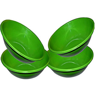 King International- Stainless Steel Serving Bowl Green Color/Pasta Bowl/Saled Bowl Set Of 4 Pcs