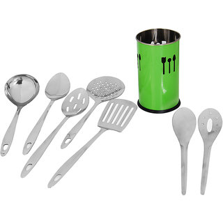Montstar 7 Pc Stainless Steel Kitchen Tool Set With "Free" Kitchen Tool Holder - 81922405