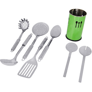 Montstar 7pc Stainless Steel Kitchen Tool Set With "Free" Kitchen Tool Holder